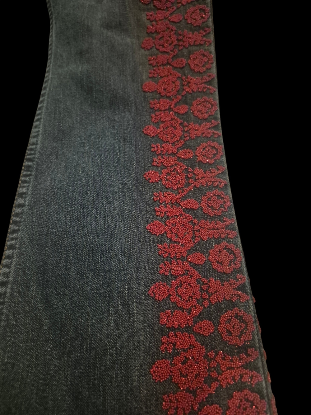 RARE Vintage 1980s GUESS by Marciano Festival BEADED Jeans - Picture 5 of 6